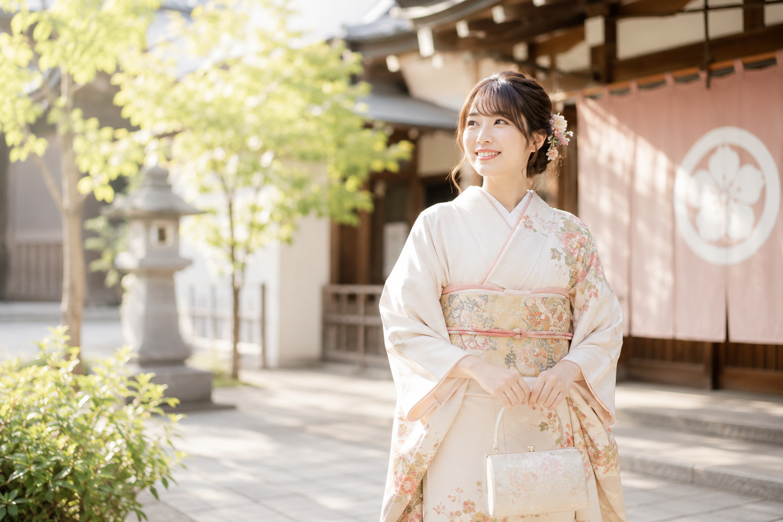 着物レンタルの相談をする女性