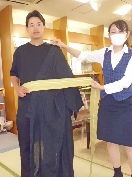 男性の浴衣のレンタルのお客様
