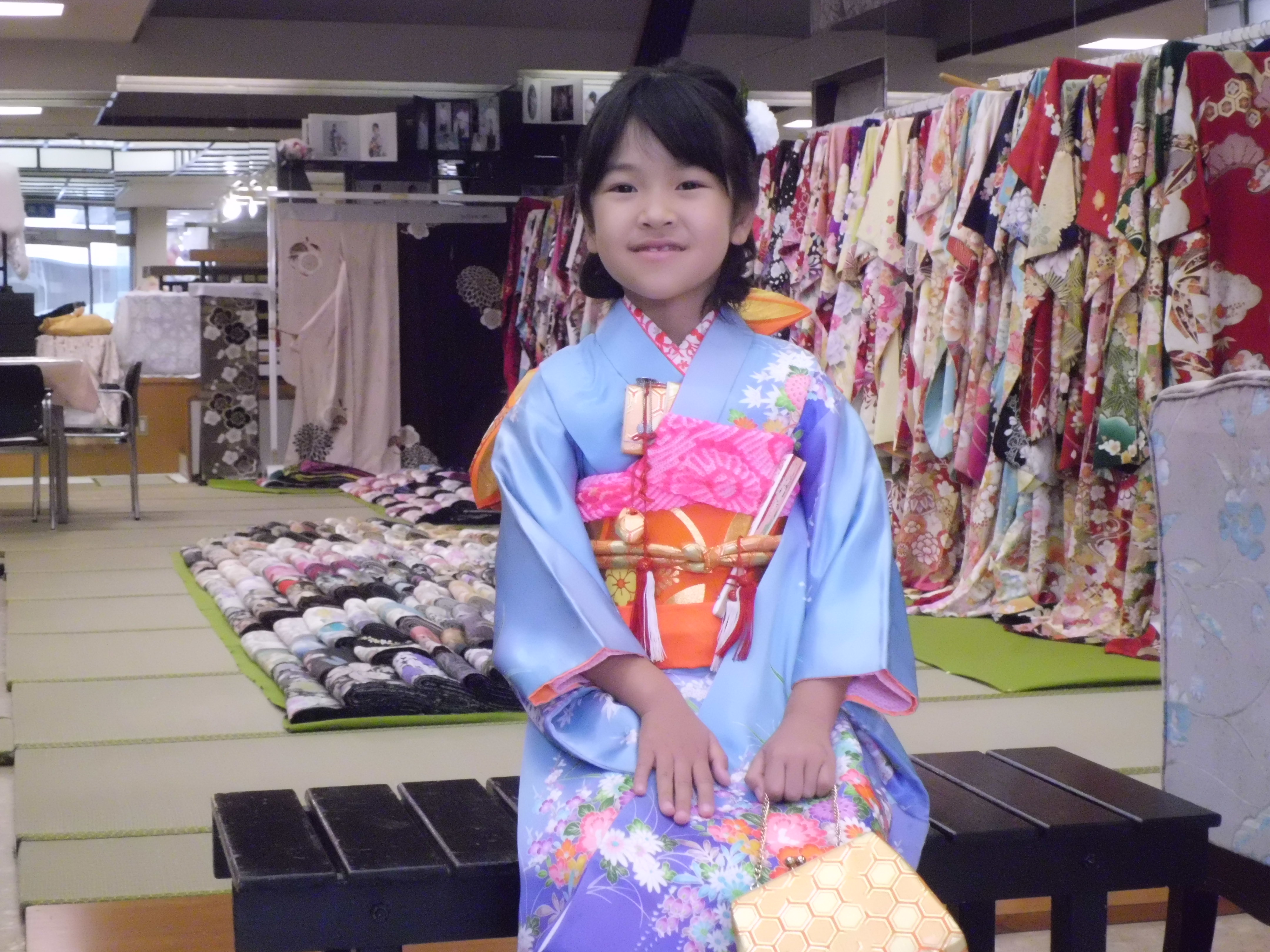 思い出の着物で七五三のお祝い