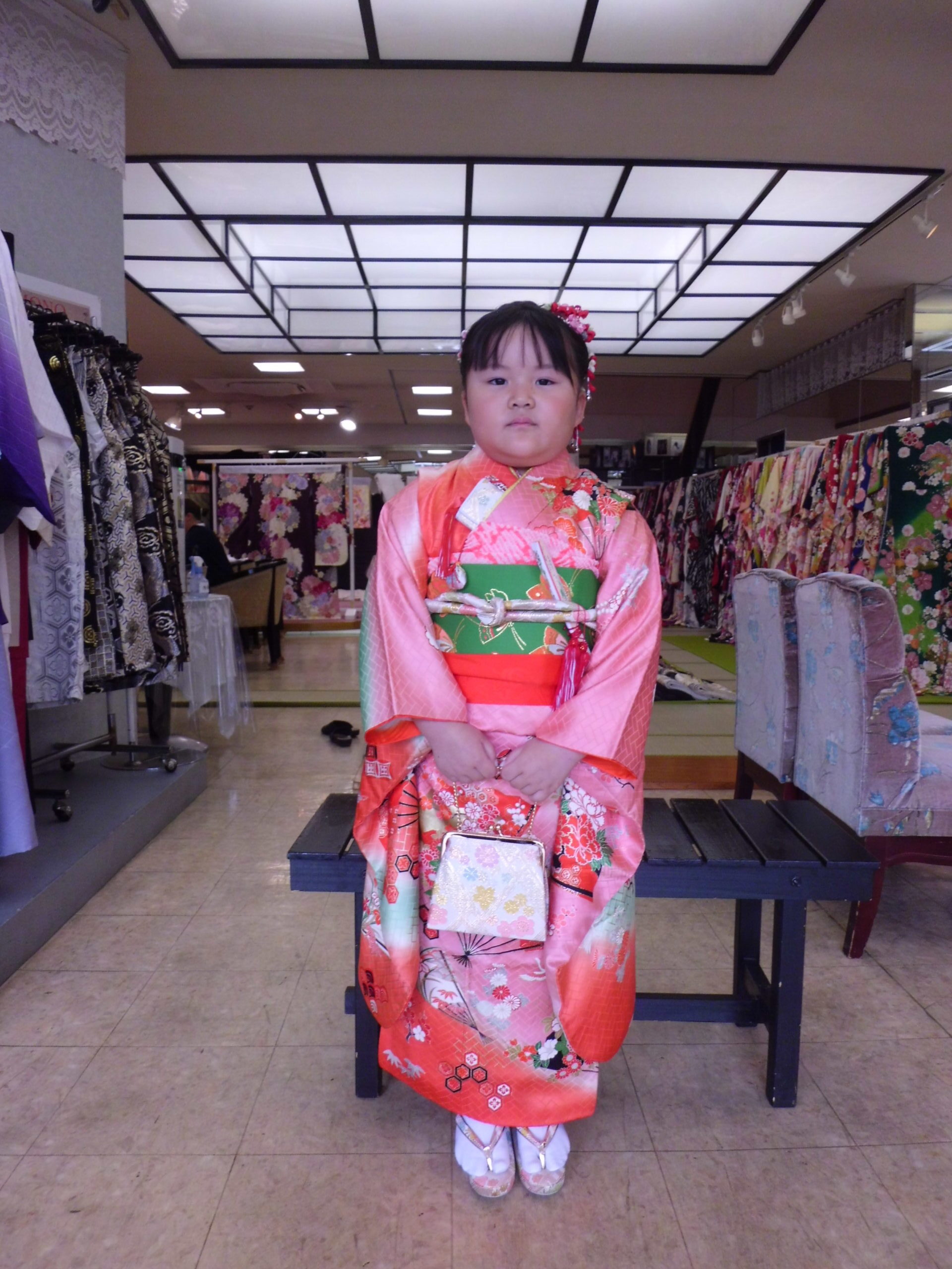 七歳のお祝いのお着付