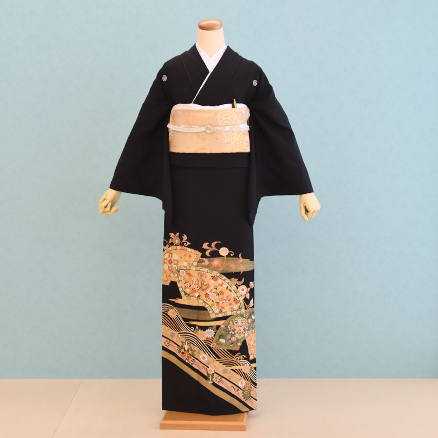 留袖 扇面・鳳凰 TS-019