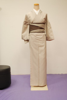 紬風のポリエステルのきもの